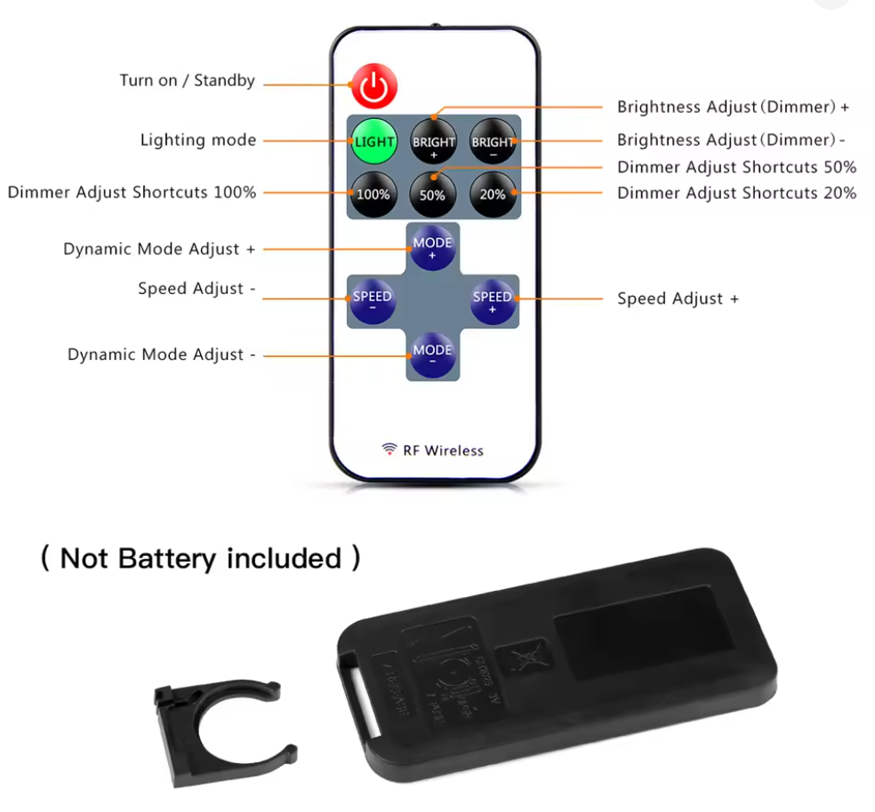 Dimmable COB LED Strip with Double-sided Tape and Remote Controller 5M