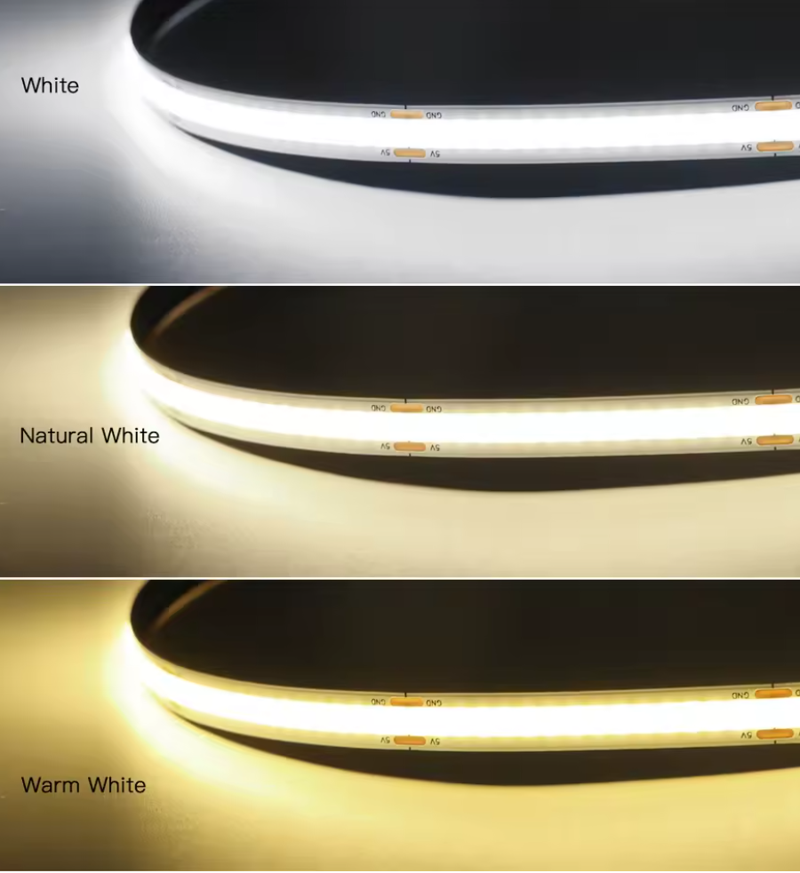 Dimmable COB LED Strip with Double-sided Tape and Remote Controller 5M