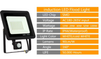 Induction Led flood light with Adjustable PIR Sensor