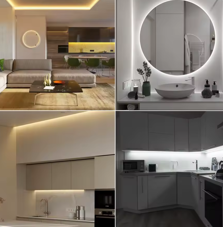 Dimmable COB LED Strip with Double-sided Tape and Remote Controller 5M