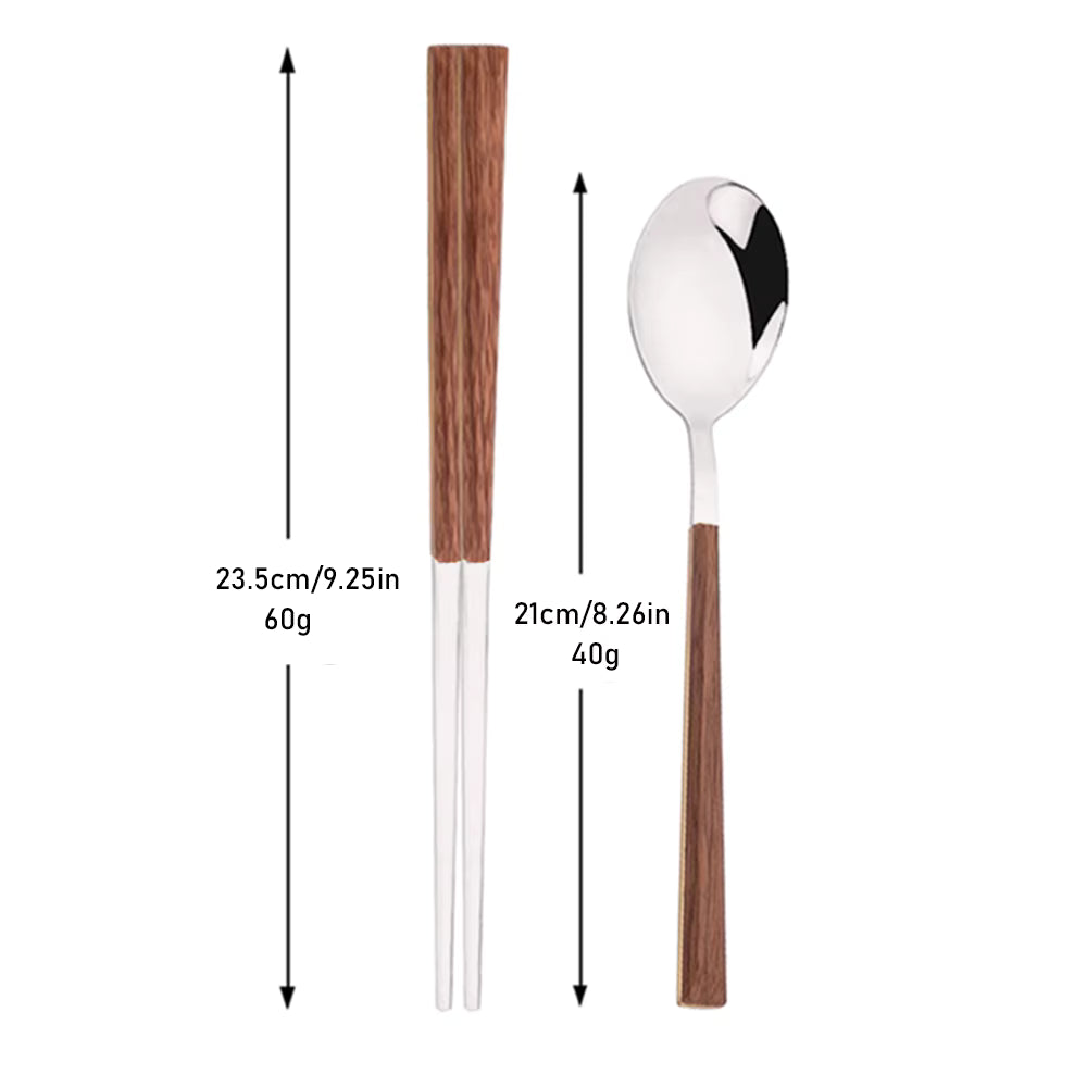 Cutlery Stainless+Wooden Set