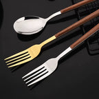 Cutlery Stainless+Wooden Set