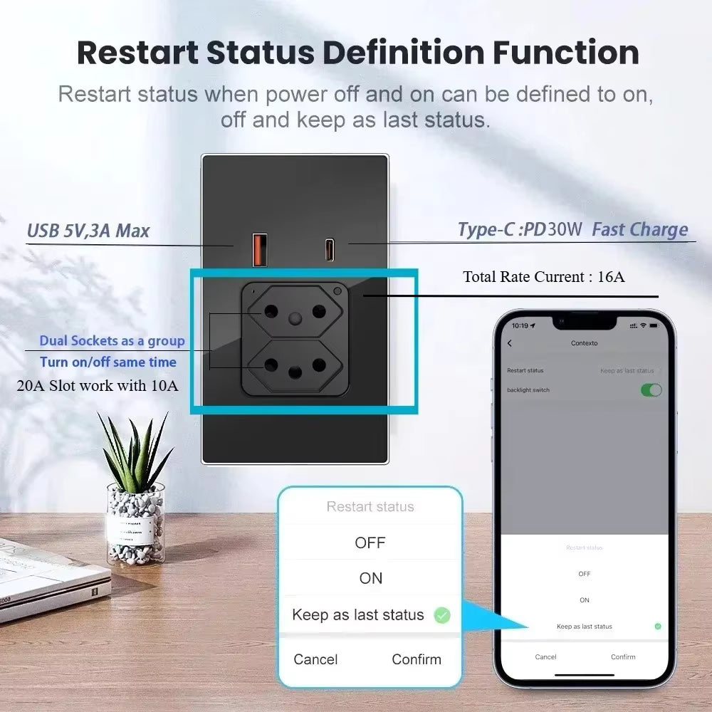Smart Sockets Panel 30W